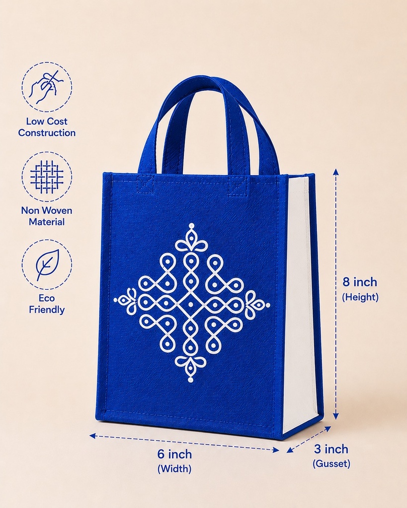 Kolam Design Non woven bag (Assorted colors)