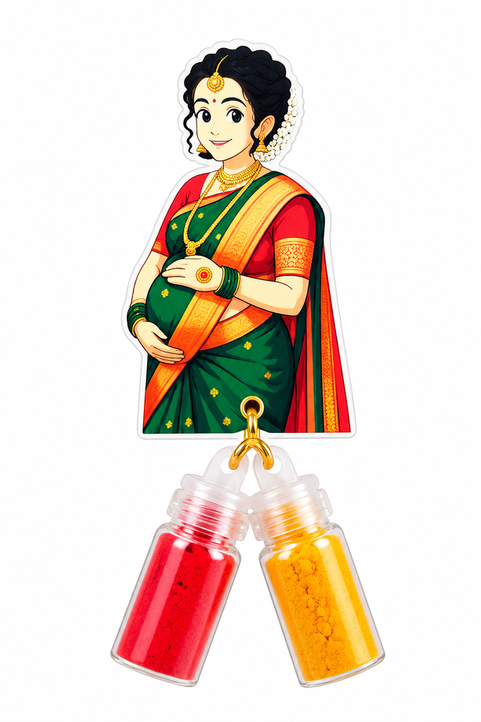Baby shower MDF Manjal kumkum (With Magnet)