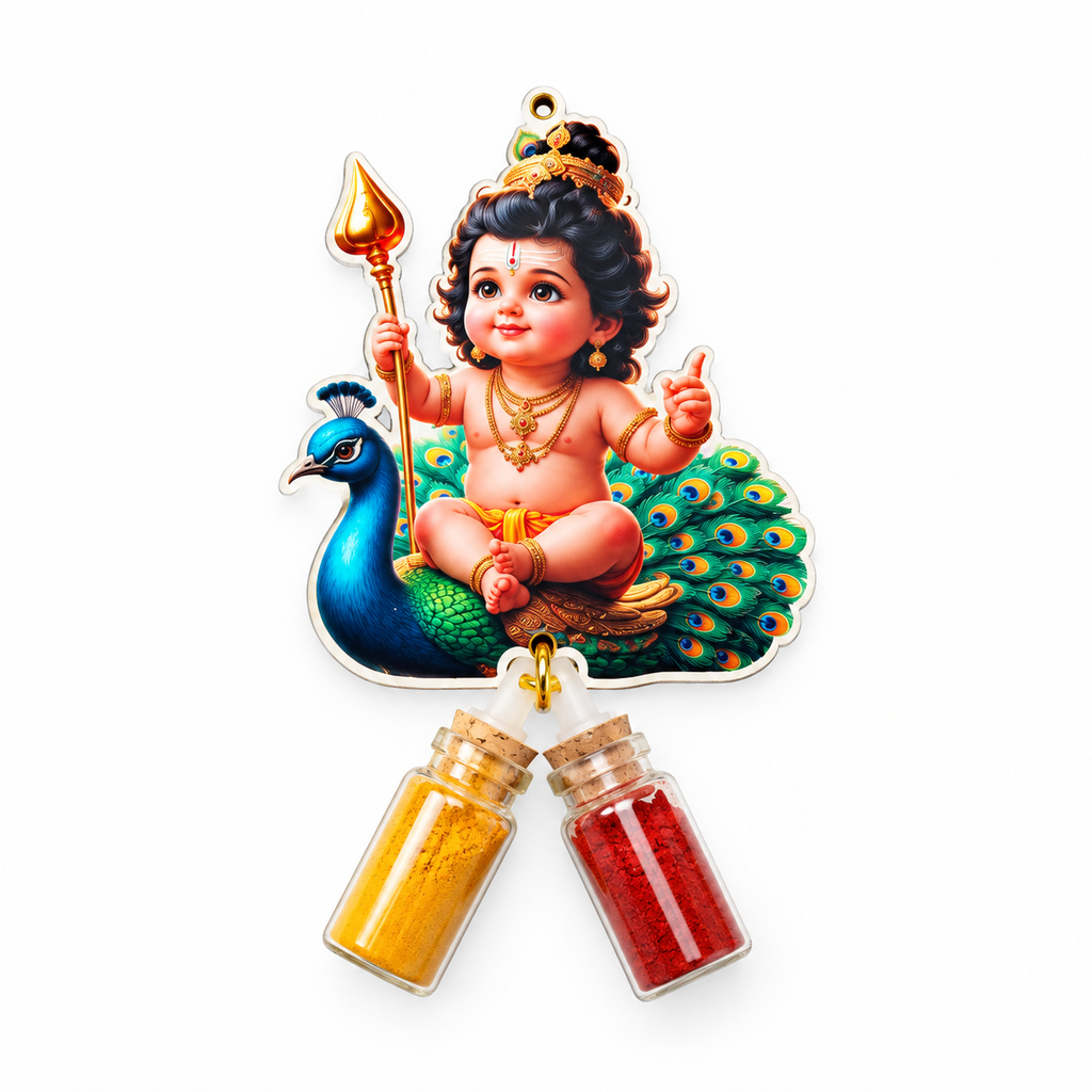 Baby Murugar MDF Manjal kumkum (With Magnet)